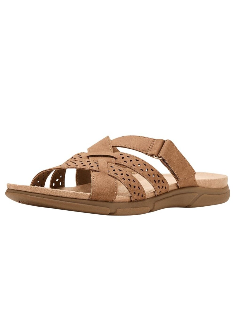 NWT Easy Spirit Melinna Womens Strappy Slip On Sandal SEMELINNA3 Medium Brown 7M